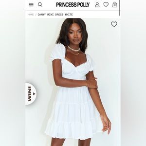 Dainty white backless princess Polly dress